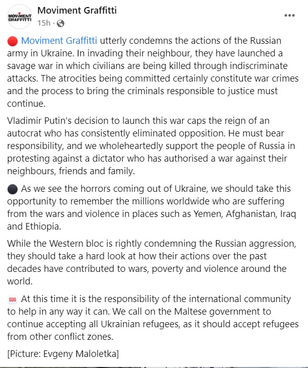 Moviment Graffitti publishes its most ludicrous statement in its history