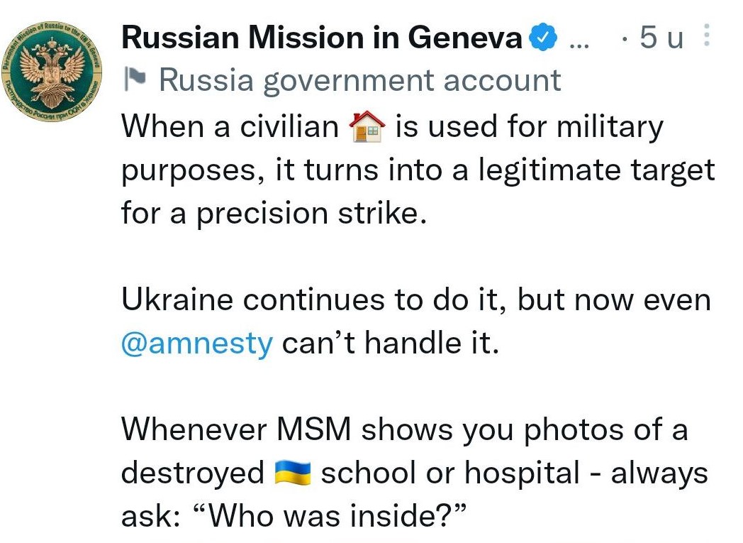 Confirmed by Russia: Amnesty International’s report endangers Ukrainian civilians