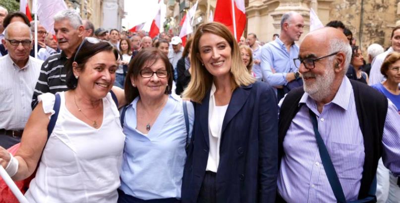The Nationalist Party politicians at yesterday’s protest