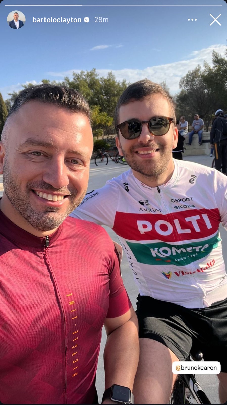 The Minister for Tourism and his Director go cycling: sponsored by the Ministry of Tourism