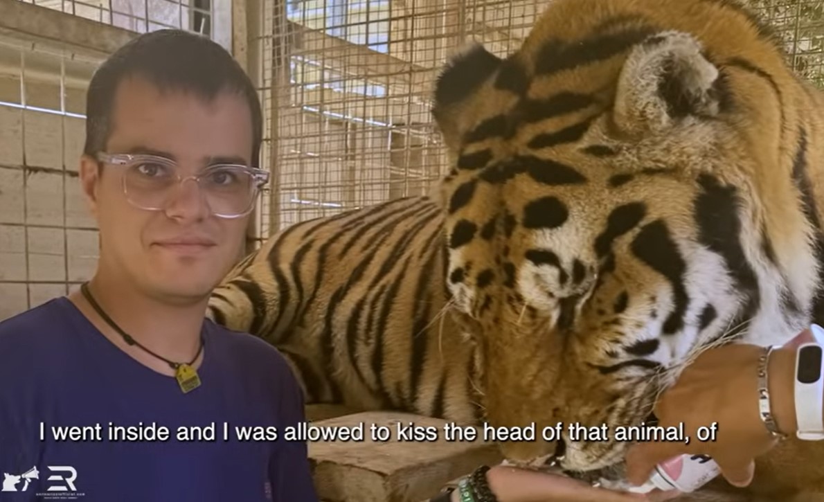 Italian journalist films the interior of Wildlife Animal Park Malta
