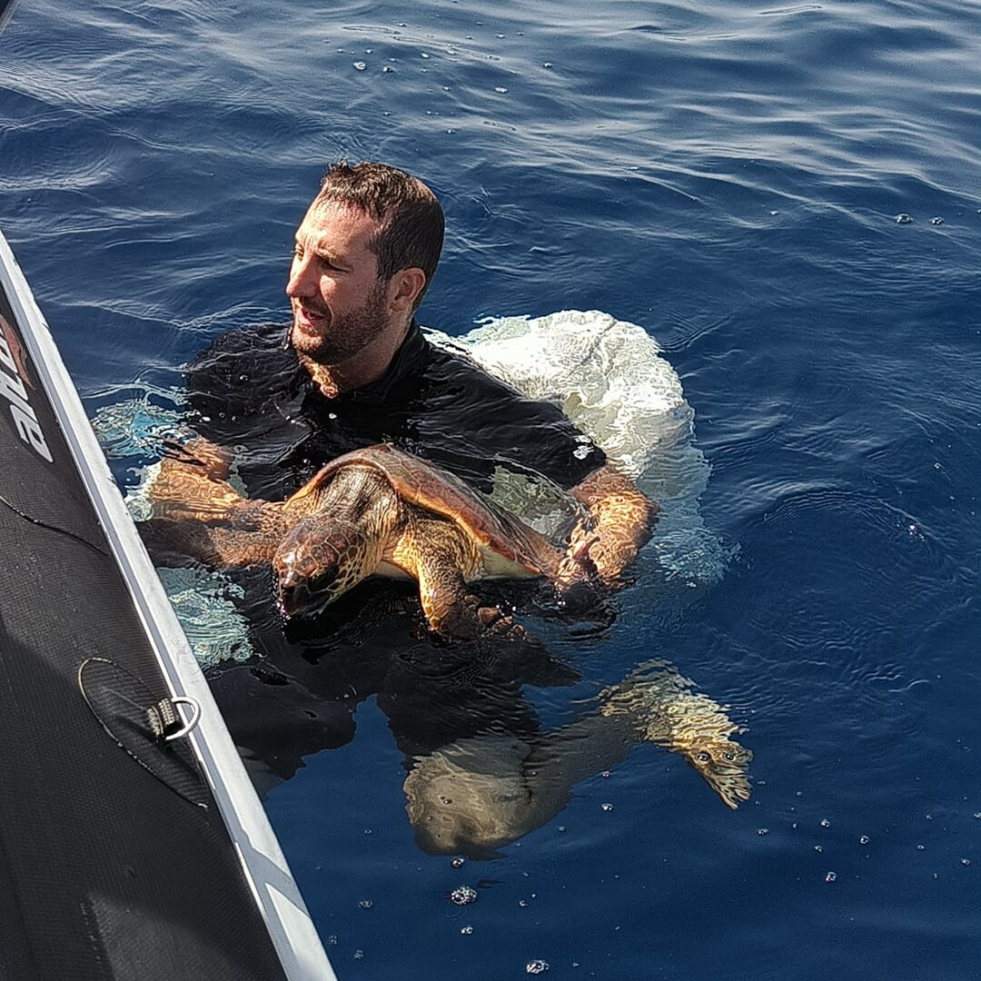 Juvenile turtle rescued from marine waste by ERA officers – Public urged to act responsibly at sea