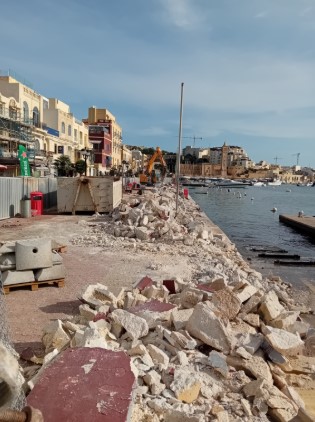 Momentum and residents concerned about pavement works in Marsascala: works separate from Ferry Terminal project according to Transport Malta sources