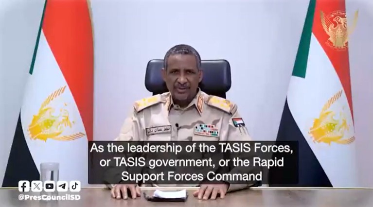 RSF leader gives delusional speech saying he wants to unite Sudan while his troops massacre civilians