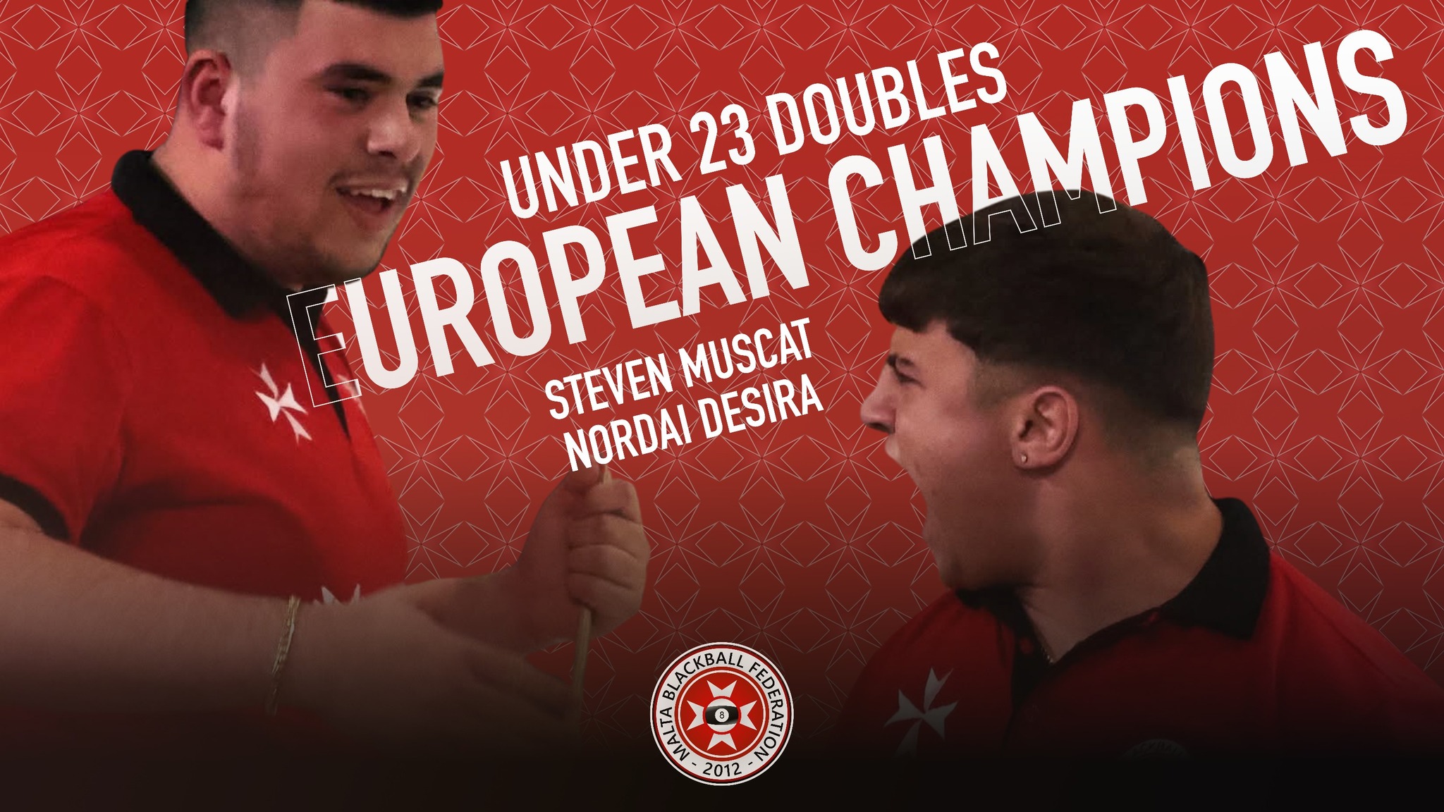 Steven Muscat and Nordai Desira crowned Blackball European U23 Doubles Champions