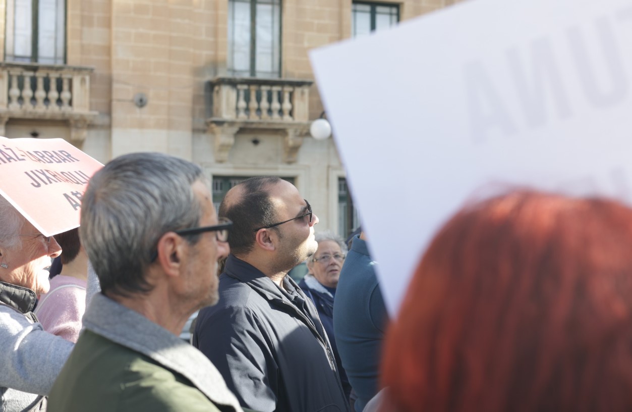 Finance Minister joins protestors against proposed old people’s home in the historical centre of Żabbar