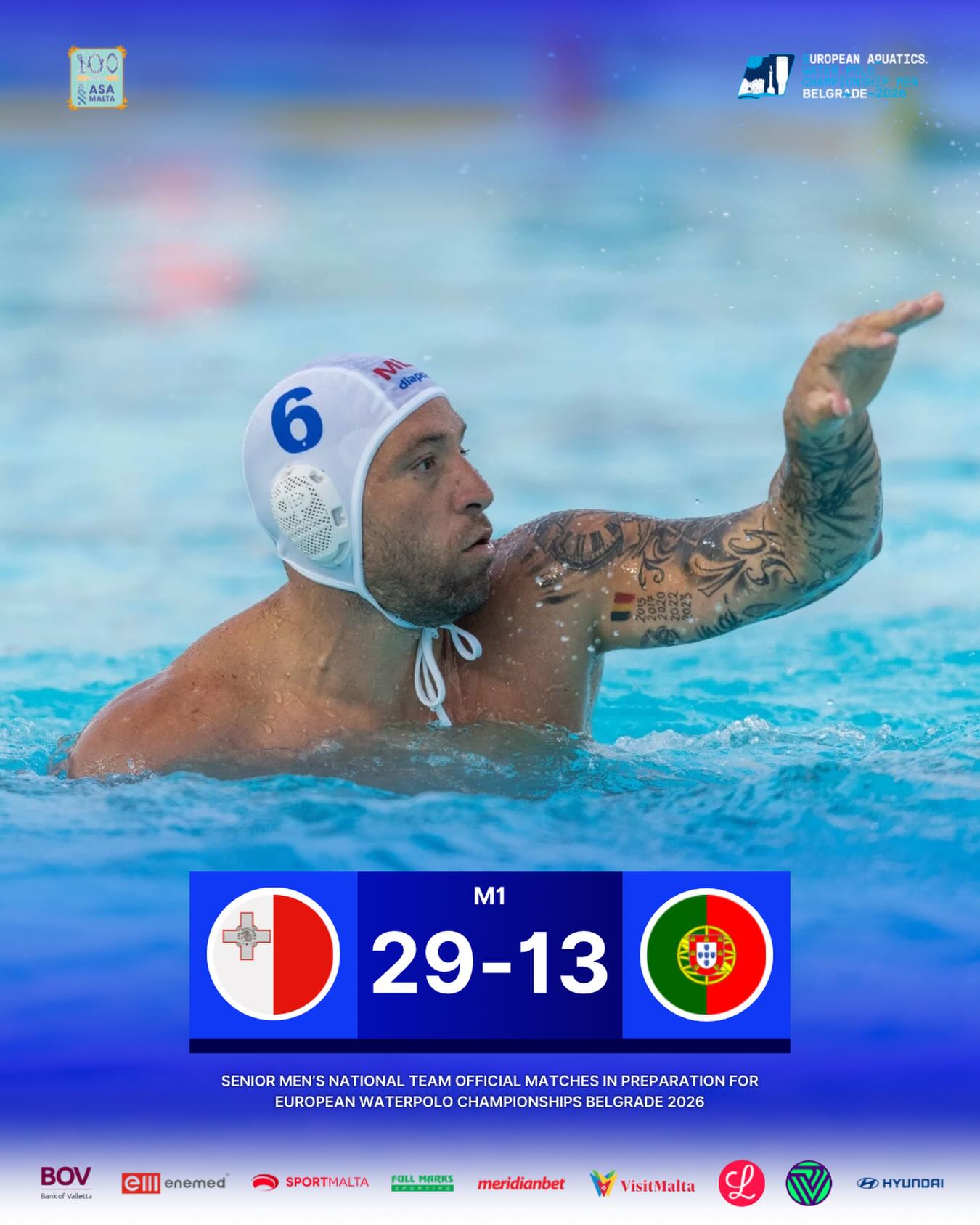 Malta cruise past Portugal in dominant water polo friendly win