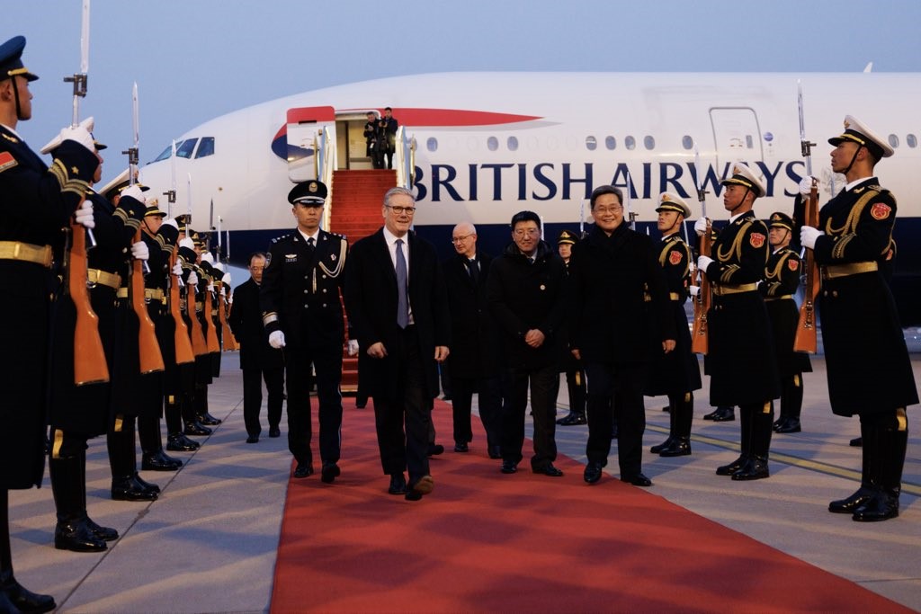 British Prime Minister lands in China with big business delegation after giving Beijing permit for big embassy in central London despite security concerns