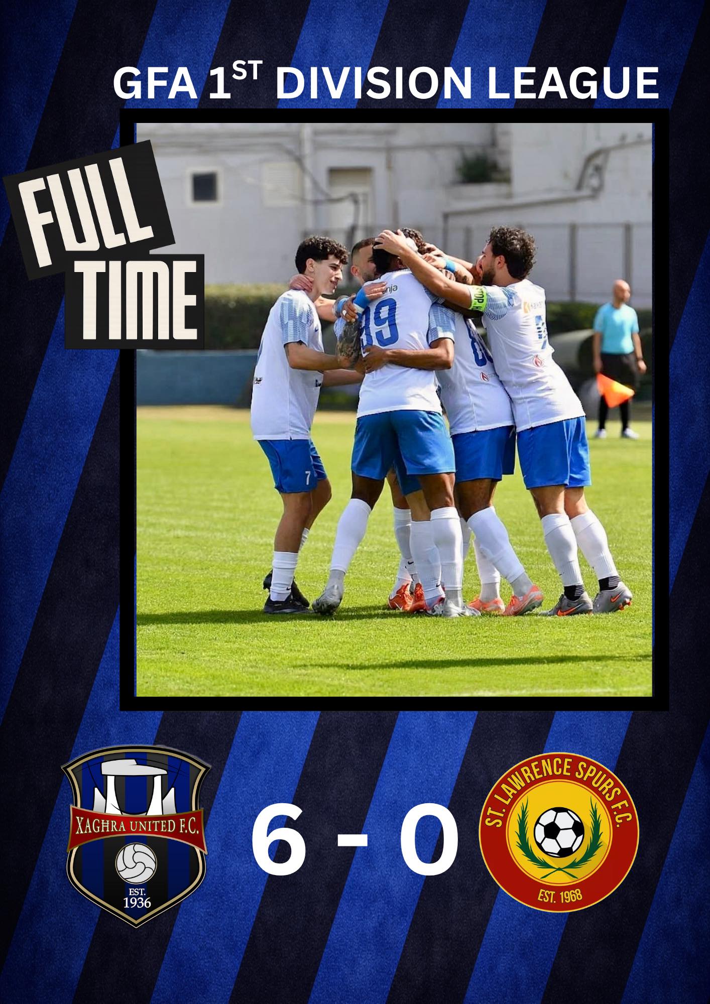 Xagħra United Secure top flight status with dominant 6-0 victory over St. Lawrence Spurs