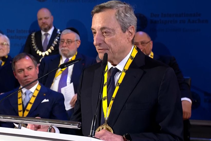 Mario Draghi bestowed with Charlemagne Prize