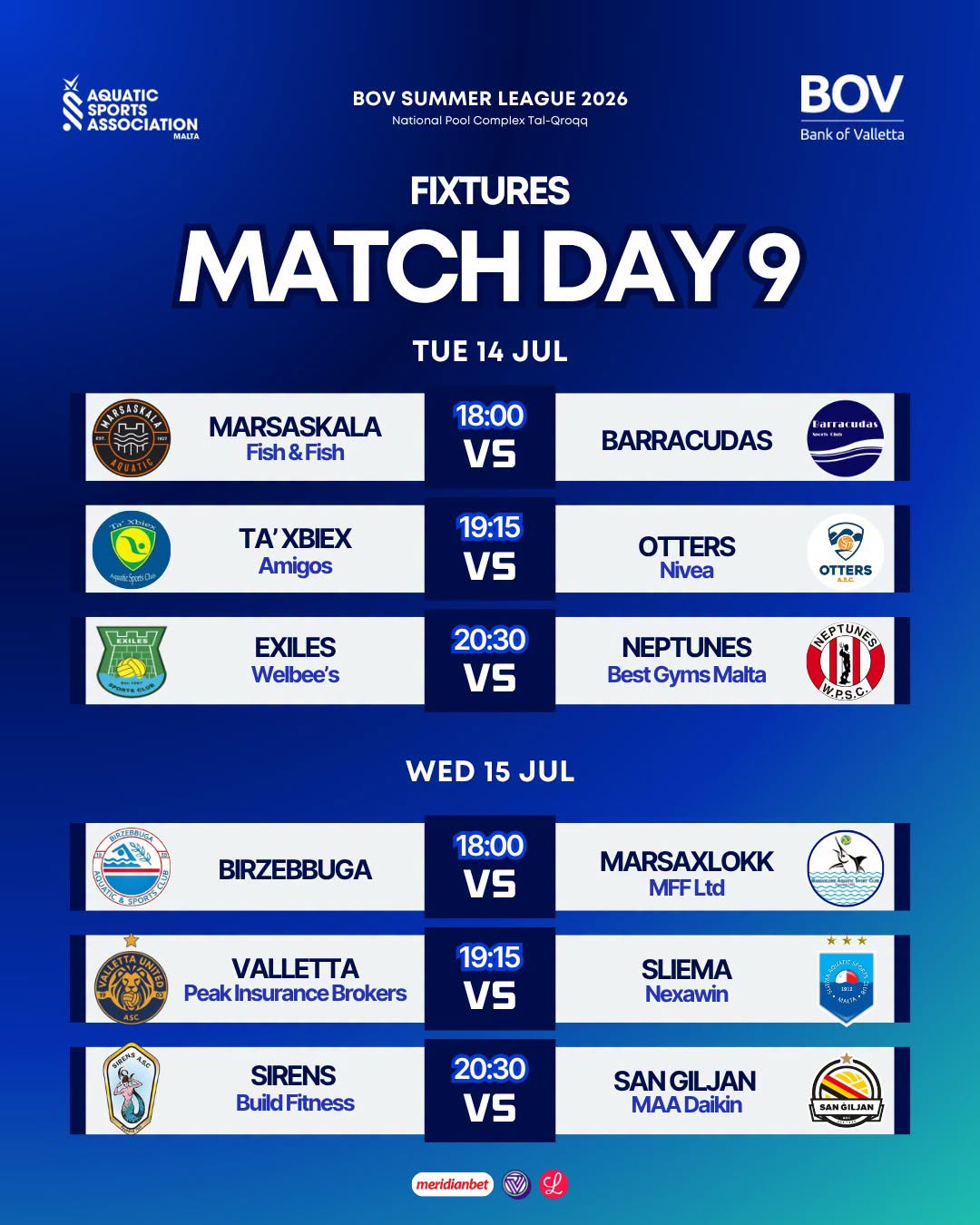 Summer League leaders face crucial Match Day 9 tests