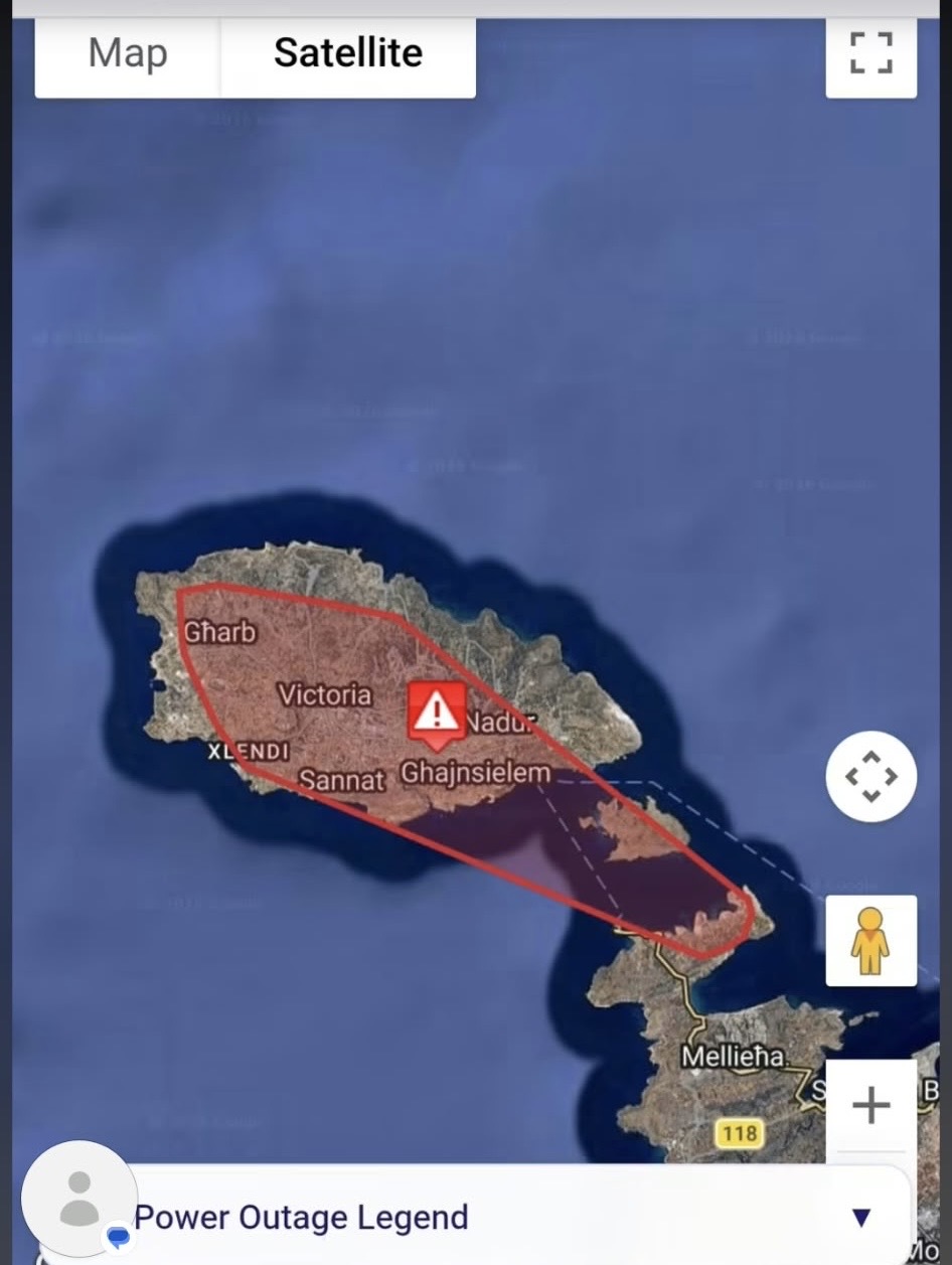Gozo in darkness as power cuts bite