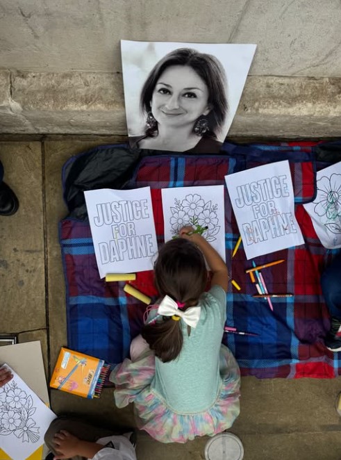 Maltese in London protest for justice for Daphne Caruana Galizia